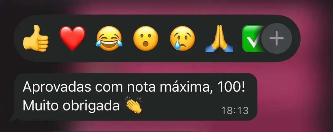 Aprovadas com nota máxima, 100